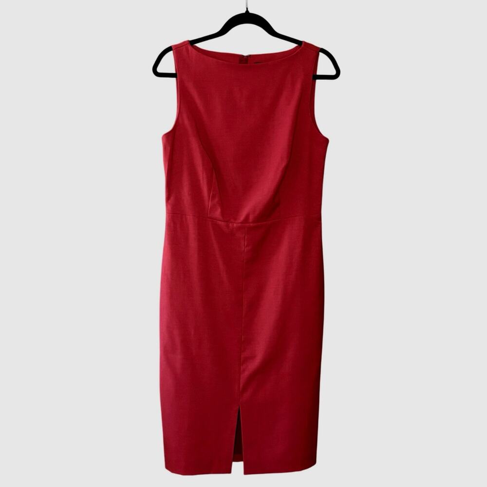 Ann Taylor Classic Sleeveless Sheath Dress Women's 6 Rust Wool Blend